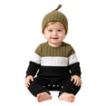 thumbnail image 5 of larppty Newborn Baby Boy Clothes Fall Winter Cute Infant Outfits Long Sleeve Romper Hat Bodysuit Jumpsuits, 5 of 7