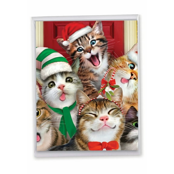1 Big Christmas Card (8.5 x 11 Inch) - Merry Christmas to Zoo Cats Merry Christmas J6652HXSG-US