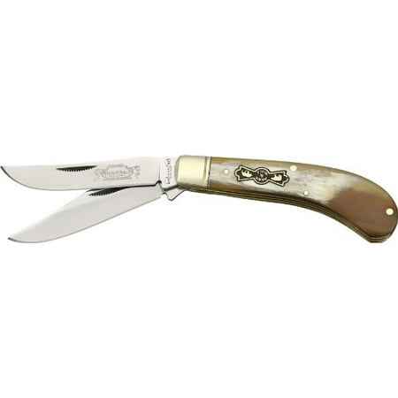 Frost Cutlery & Knives BB528OXH Ox Horn Series - Frost Bear & Bull Saddlehorn Pocket Knife with Ox Multi-Colored