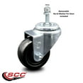 thumbnail image 2 of 3 Inch Hard Rubber Wheel Swivel 10mm Threaded Stem Caster Service Caster, 2 of 2