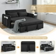 thumbnail image 5 of Lunale Convertible Loveseat Sleeper for Living Room, Modern Upholstered Futon Sofa Bed in Black, 5 of 9