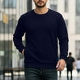 thumbnail image 2 of VBTAPA Men's Crewneck Sweatshirts Loose Casual Hoodless Pullover Long Sleeve with Pockets Navy S, 2 of 8