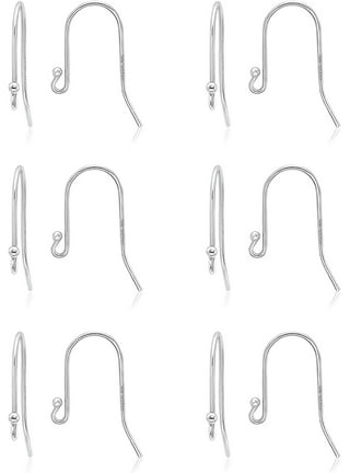 CELECTIGO 925 Sterling Silver Earring Hooks, 500-Pcs Ear Wire Fish Hooks  Hypoallergenic Earring Making Kit with Clear Silicone Earring Backs  Stoppers