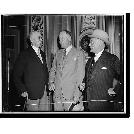 Historic Print, Proposed war referendum brings three witnesses to support people's vote on war. Washington, D.C., May 11. Retired Major General W.C. Rivers; Randolph Leigh, writers of M…16" x 20"