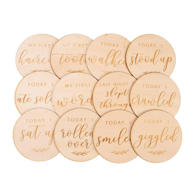 segolike Cartes de Jalon Mensuel en Bois Simple pour Bébé StyleE