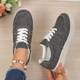 thumbnail image 4 of Women's Platform Canvas Walking Shoes Breathable Lace Up Non Slip Work Shoes with Arch Support Comfortable Slip On Sneakers Gray Size 8, 4 of 7