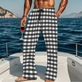 thumbnail image 7 of purcolt Mens Plaid Pajama Pants Drawstring Elastic Waist Lightweight Sleep Pants Lounge Pants Sleepwear PJ Bottoms with Pockets, 7 of 7