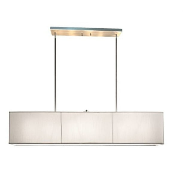 Rectangular Fabric Linen Shade Chandelier Pendant Ceiling Lighting Fixture Island Light L 48 X W 10 X H 9 White Or Black Cream Whitepale Yellow Walmart Com Walmart Com