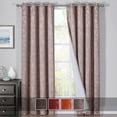 thumbnail image 2 of 100% Blackout Curtain Panels Fannie - Woven Jacquard Triple Pass Thermal Insulated (Set of 2 Panels), 2 of 4