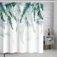 thumbnail image 5 of Tropical Plant Green Shower Curtain,Leaf Plant Leaves Shower Curtains Waterproof Mould Proof Resistant Polyester Fabric Non-Toxic Fabric Machine-Washable, 71" W x 71" H with 12 Hooks, 5 of 6