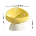 thumbnail image 3 of Ceramic Elevated Cat Bowls, Tilted Raised Pet Dish Anti Vomit Kitten Bowl for Indoor Cats, Whisker Friendly Pet Food and Water Bowl for Kitten, Cat, Puppies, Dishwasher Safe (Yellow), 3 of 6