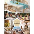 thumbnail image 5 of Turquoise Table Cloth, Ocean Wave Stripes Modern Abstract Beach Waterproof Tablecloth for Rectangle Tables, Reusable Washable Fabric Table Cover for Restaurant Kitchen Dining Tables 54"x108", 5 of 6