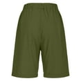 thumbnail image 5 of Bloomae Womens Baggy Wide Leg Shorts Loose Comfy Bermuda Shorts Summer Casual Elastic Waist Short Pants Loose Knee Length Shorts with Pockets Green S, 5 of 9