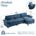 thumbnail image 4 of Zimtown Sectional L-Shaped Sofa with Ottoman, 4-6 Person Living Room Couch, 3 Seater and 1 Ottoman, Double-Layered Burlap, Blue, 4 of 10