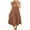 Brown, variant on Summer Beach Dresses for Womens 2026 Fashion Plus Size Casual Short-sleeved Mid-length Pleated High-waisted Solid Color Dress