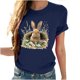 thumbnail image 5 of Xuyuer Easter Shirts for Women Rabbit Bunny Women's Lover Printed T-shirt Round Neck Short Sleeved Happy Easter Day Graphic Short Sleeve Tee Tops, 5 of 7