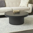 thumbnail image 3 of DecMode 36" x 16" Black Wooden Dimensional Ribbed Coffee Table, 1-Piece, 3 of 14