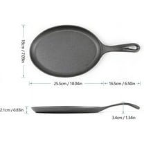 Cast Iron Fajita Plate Sizzler Pan Set of 6, Pre-seasoned for Cooking and Serving