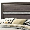 thumbnail image 3 of Panel Design Eastern King Bed with Silver Accents and Bracket Feet, Gray, 3 of 3