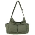 thumbnail image 2 of Bolso de hombro juvenil artístico, versátil, de lona de gran capacidad, bolso escolar para estudiantes universitarios, bolso tipo mensajero, bolso para mujer, 2 of 6
