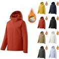 thumbnail image 1 of Sentmoon Running Jacket Plus Size Long Sleeve Womens Winter Coats with Hood Zipper Solid Color Windproof Waterproof Hoodie with Pockets Fall and Winter Active for Running and Hiking, 1 of 8