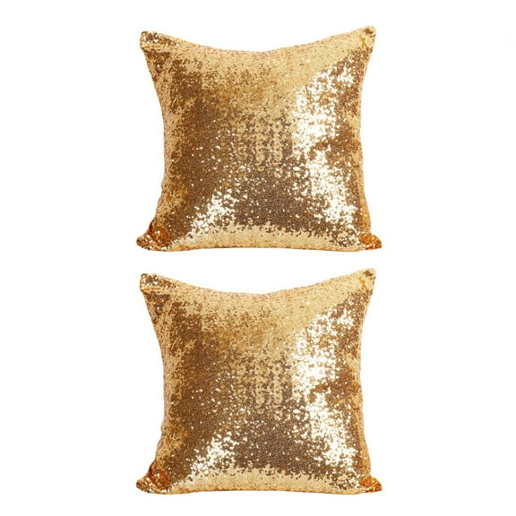WSBArt Gold Sequin Pillow Covers Set of 2-18x18 Inches Shiny Luxury Decorative Cushion Cases with Hidden Zipper Design for Home Décor - Perfect for Sofa, Bed, Living Room, and Part