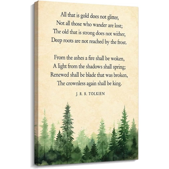 All That is Gold Inspired Poetry Literary Wall Art poster Poem Wall Art for Bedroom Artwork Wall  Kitchen poster