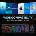 thumbnail image 3 of CHONCOW Gaming Keyboard and Mouse Combo, Rainbow LED Backlit Mechanical Feel Keyboard with 3600 DPI Mouse for PC/Xbox/PS5, Black, 3 of 8