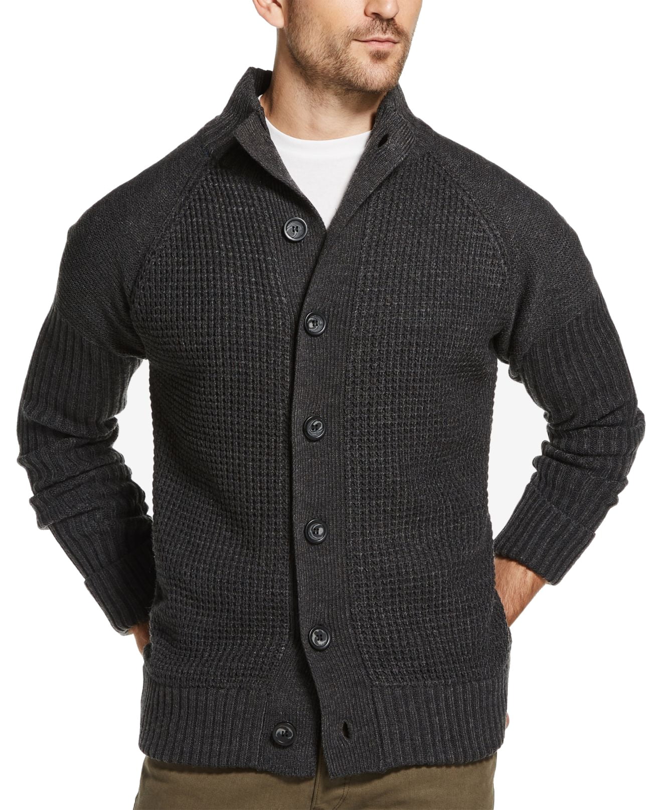 Weatherproof Vintage - Mens Sweater Button Front Waffle Cardigan 3XL ...