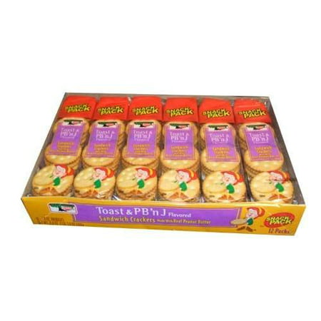 Keebler Toast and Peanut Butter and Jelly Flavored Sandwich Crackers Made with Real Peanut Butter and Jelly Flavored Twelve 1.8 Ounce