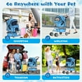 thumbnail image 5 of Dkelincs 4 Wheels Pet Stroller Folding Cat Dog Stroller Travel Carrier with Cup Holder & Storage Basket, Blue, 5 of 7