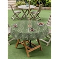 thumbnail image 4 of Outdoor Tablecloths with Umbrella Hole & Zipper, Sage Green Floral Round Tablecloth 54 Inch, Spring Flowers Waterproof Table Cloth, Patio/Pool/Picnic Table Covers, 4 of 8