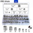 thumbnail image 1 of 200pcs Metric Thread Repair Insert Assortment Set ThreadInserts M3-M12 Thread Insert Fasteners Hardware Screw Repair Tool, 1 of 5