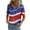 Navy, variant on 250th Anniversary Top for Women 1776-2026 - Patriotic USA Flag Wave Print Button Down Shirt with Pocket - Short Sleeve Collared V-Neck Blouse for Business Casual Work & Independence Day Red L