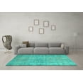 thumbnail image 3 of Ahgly Company Indoor Square Abstract Turquoise Blue Contemporary Area Rugs, 8' Square, 3 of 4