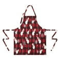 thumbnail image 2 of Red Christmas Snowman Apron-Garden Aprons for Women with Pockets-Cotton Linen Waterproof Kitchen Cooking Gardening Aprons Adjustable for Kitchen,Cooking,BBQ and Salon 32"x27", 2 of 7