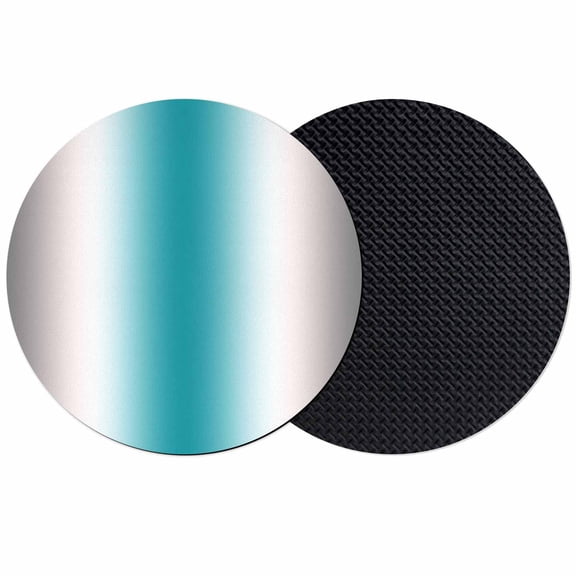 Turquoise Gray Ombre Coasters Set of 2, Farmhouse Teal Gradient Modern Art Absorbent Coasters for Drinks, Coaster for Bar Office Dining Coffee Table Accessories Decor, Non Slip Round Desk Coaster