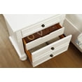 thumbnail image 3 of Classy White 3pc Bedroom Platform King Bed w Drawers Chest Nightstand Set Wooden Furniture Set, 3 of 7