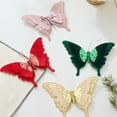 thumbnail image 7 of Christmas Tree Decorations, Holiday Butterfly Clips, Glitter Beaded Faux Velvet Butterflies for Christmas Tree, Lightweight Double-Layer Design for Wreaths, Curtains, Gift Wrap, Indoor Festive Decor, 7 of 7