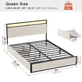 thumbnail image 2 of GUNAITO Queen Bed Frame with Headboard, Platform Bed with 2 Drawers, Velvet Upholstered Bed Frame with LED Lights & Charging station，Beige, 2 of 8