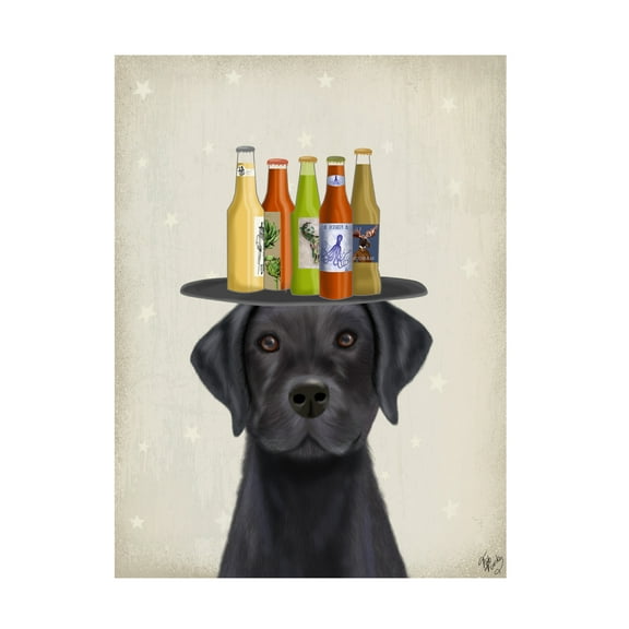 Fab Funky 'Labrador Black Beer Lover' Canvas Art