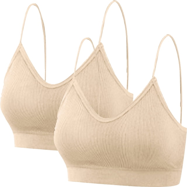 WZXFASHION Lady's Two Piece Set Seamless Top Strap Breast Pad Thread Plus Size Underwear Bra A L