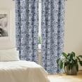 thumbnail image 2 of Ambesonne Navy Blue Curtains, Aquatic Animals Lines, Pair of 28"x84", Dark Blue White, 2 of 5