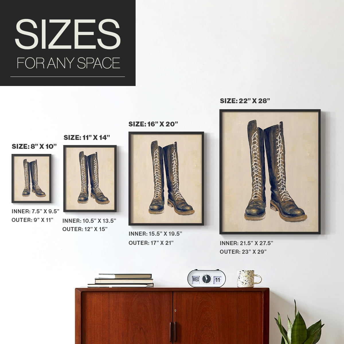 The Shoe Fits III V1 Framed Print in Black Solid Wood Framed Print No Nail Hanging