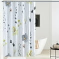 thumbnail image 3 of Decoreagy Stall 48x72in Shower Curtain,Yellow Grey Floral Shower Curtain,Cute Watercolor Flowers Shower Curtain for Bathroom,Modern Minimalist  Waterproof Fabric Shower Curtain Set with Hooks, 3 of 16
