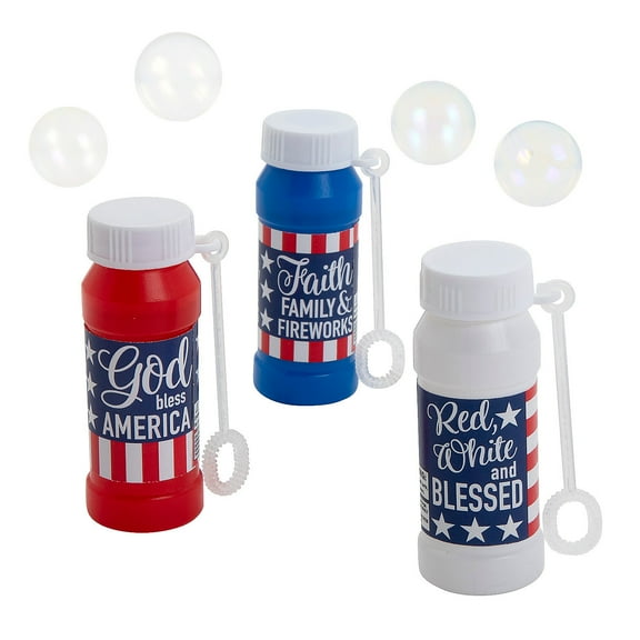 One Nation Under God Bubble Bottles - 12 Pieces
