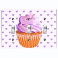 thumbnail image 1 of Metal Light Switch Plate Cover Pastel Purple Cupcake Heart Wallpaper CAK035, 1 of 13