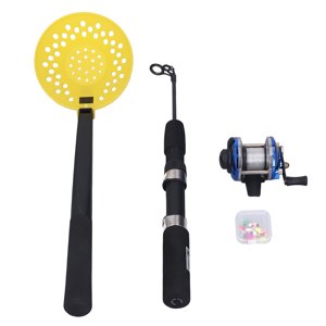 50cm Ice Fishing Rod Kit Carbon Fiber Fishing Rod with Reel Hooks Spoon Storage Box for Winter Outdoor,