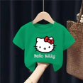 thumbnail image 3 of Hello Kitty, novedad de verano, ropa para niños, Camiseta con estampado de dibujos animados para niña, camiseta de algodón transpirable de media manga para bebé, camiseta de manga corta, 3 of 5