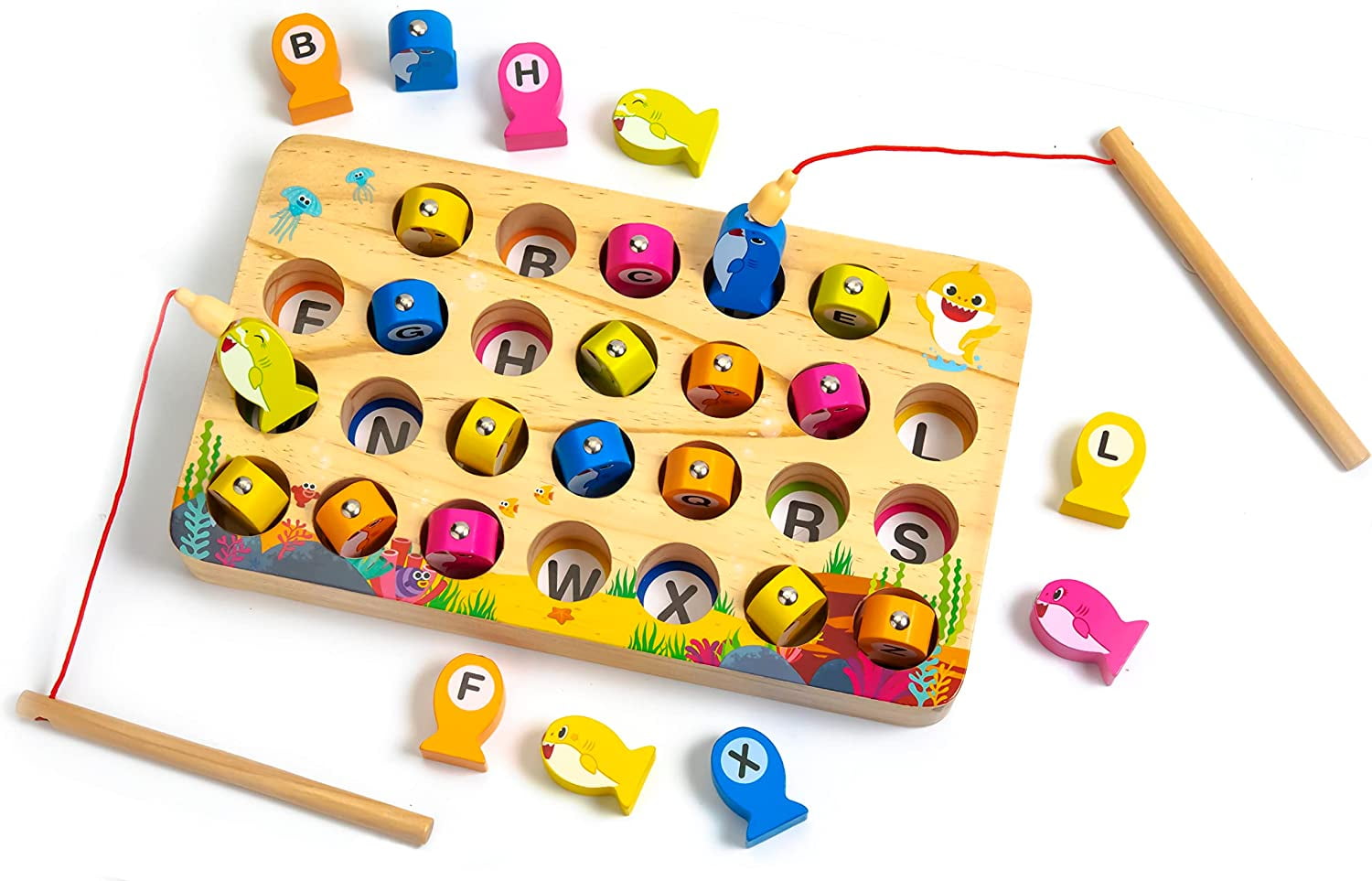 Pidoko Kids Baby Shark Alphabets Fishing Game - Montessori Toys for  Toddlers 